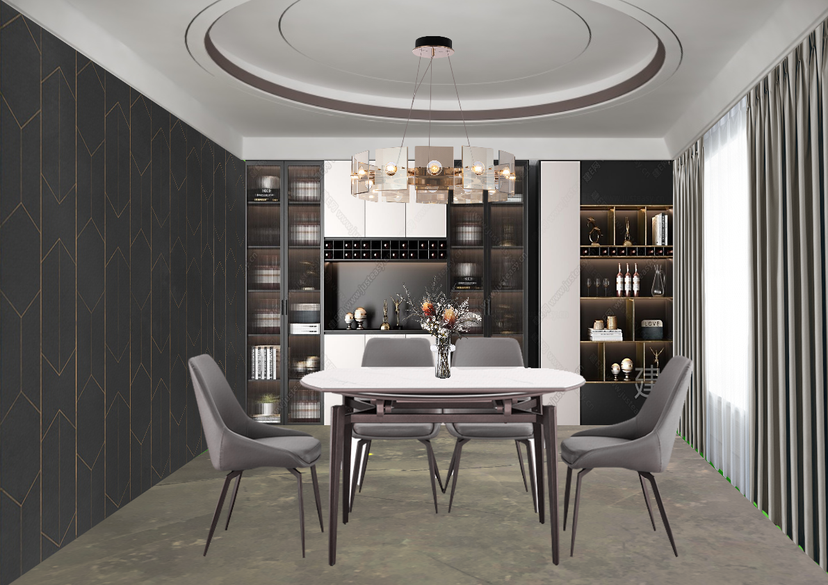 现代轻奢客餐厅 - 效果图交流区-建E室内设计网